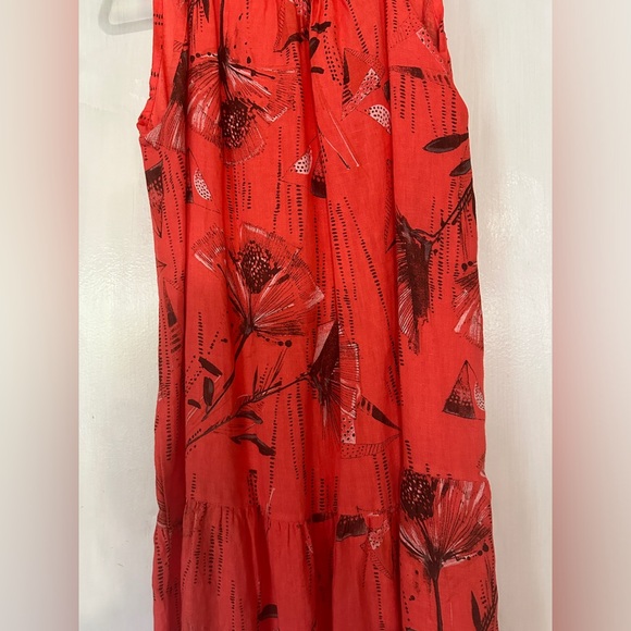 LINEN FLORAL PRINT DRESS - Picture 2 of 10